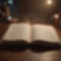 An open book with pages turning, symbolizing the journey of knowledge