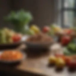 Nutrient-dense foods on a table