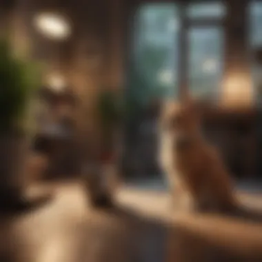 A pet owner working efficiently at home