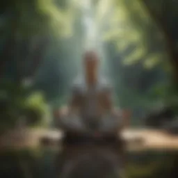 A tranquil scene depicting a serene environment conducive to meditation