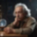 Einstein contemplating the universe