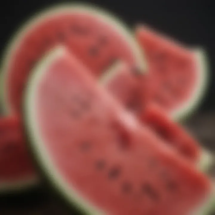 Vibrant watermelon slices showcasing its juicy texture