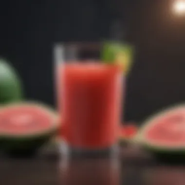 A glass of watermelon juice highlighting its hydrating properties