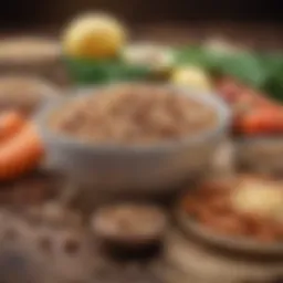 A vibrant array of thiamine-rich foods including whole grains and legumes
