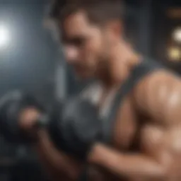 Sculpted arms with dumbbells