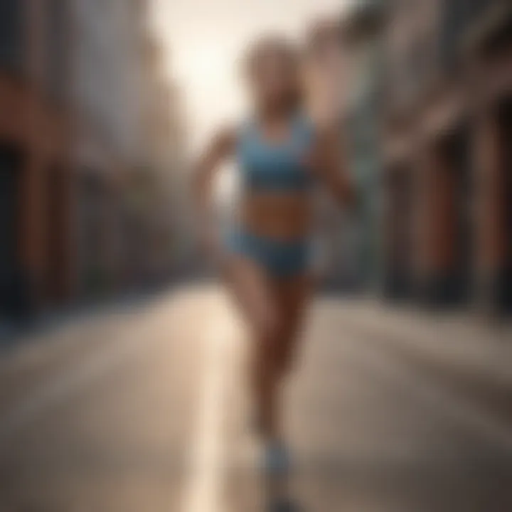 Athletic female runner sprinting on track