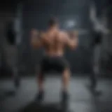 Athlete performing barbell back squats