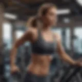 Woman doing intense cardio workout in a gym