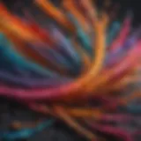 Abstract painting on canvas with vibrant colors