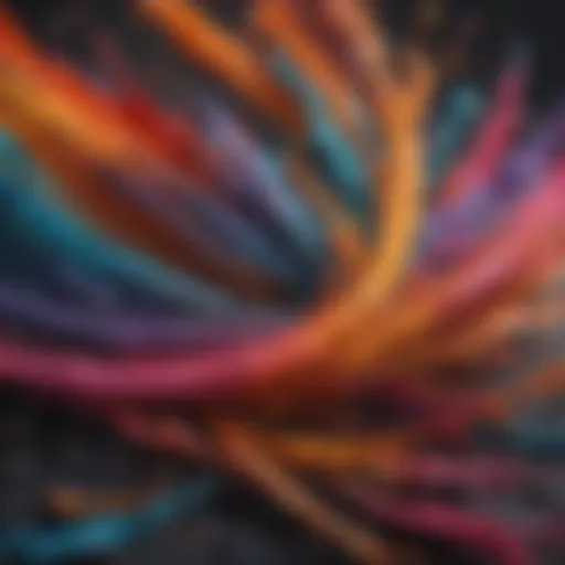 Abstract painting on canvas with vibrant colors