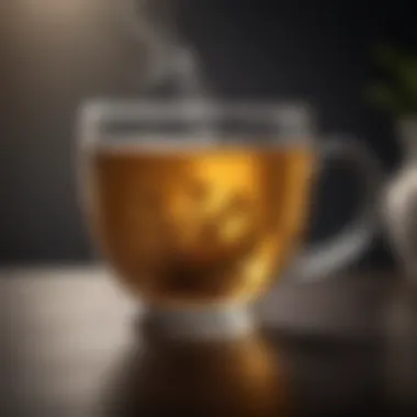 Artistic Visualization of Tea Brewing in a Transparent Glass Teacup Tea brewing in a transparent glass teacup