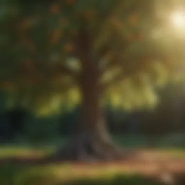 Flourishing Through Core Values A vibrant tree representing growth and flourishing through core values