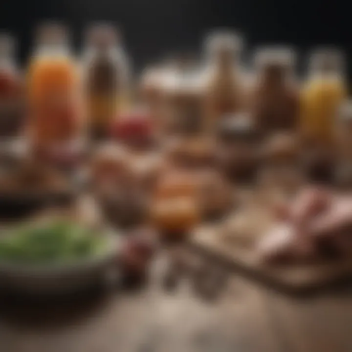 Visual representation of diverse nutrition sources for bodybuilding