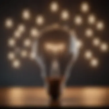 Illustration of a light bulb surrounded by diverse ideas
