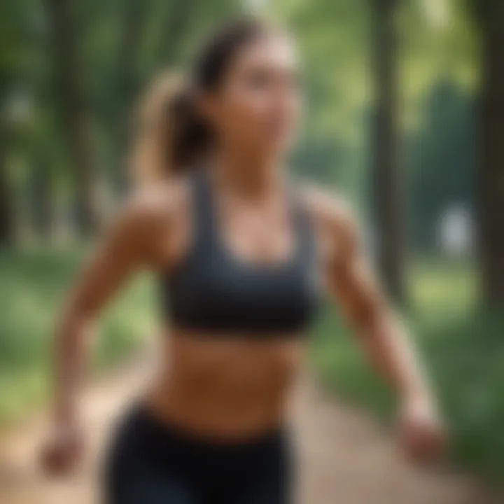 A woman engaged in dynamic outdoor fitness activities