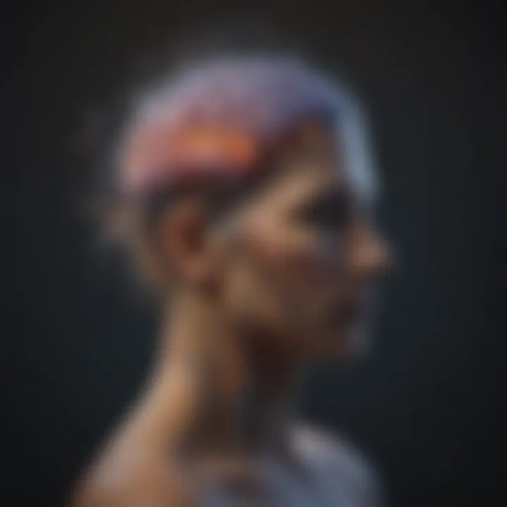 Abstract representation of brain connectivity enhancement through cognitive exercises