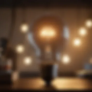 Illuminating Productivity Lightbulb indicating creativity and productivity