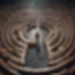 Illustration depicting a labyrinth of challenges and opportunities