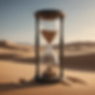 Vintage hourglass with sand flowing slowly, emphasizing the fleeting nature of time