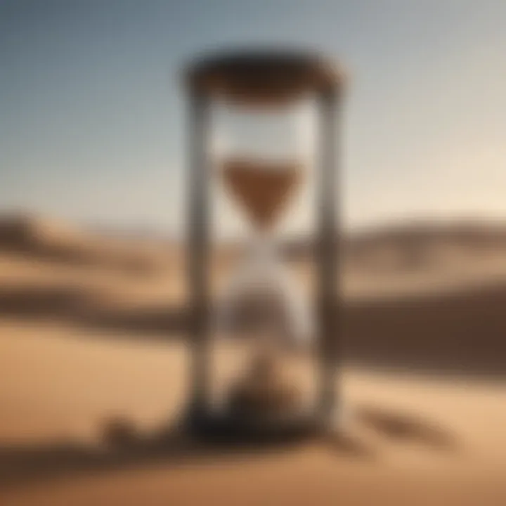 Vintage hourglass with sand flowing slowly, emphasizing the fleeting nature of time