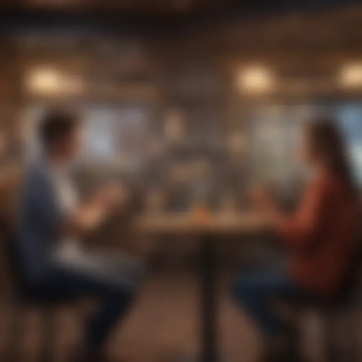 Couple meeting in a virtual date setting