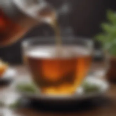 Revitalizing Herbal Tea Ritual Freshly brewed cup of herbal tea with steam rising