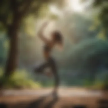 Invigorating Morning Yoga Morning yoga session in a peaceful outdoor setting