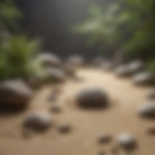 Zen garden with raked sand and rocks