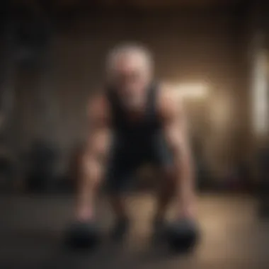 Empowering Strength Training for Older Individuals Elderly man lifting dumbbells during strength training