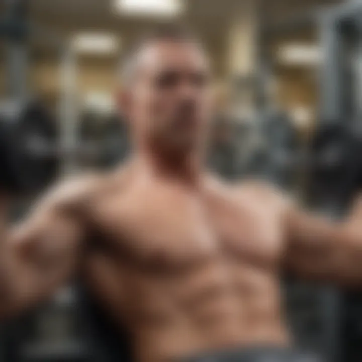 Enhancing Chest Strength with Precision Middle-aged man doing chest press on a weight machine