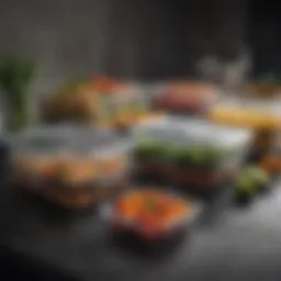 Colorful array of nutritious meal prep containers