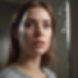 Reflection of a broken mirror symbolizing self-discovery