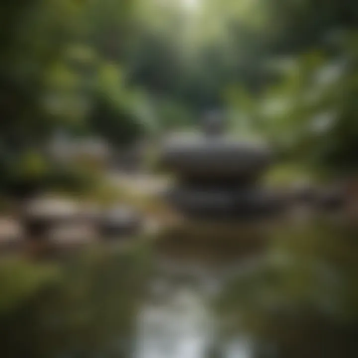 Zen garden with tranquil water feature